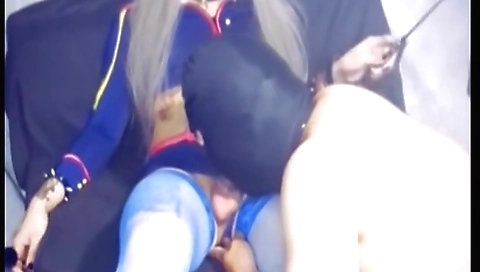 Asian amateur gets fucked by a guy in a sexy costume