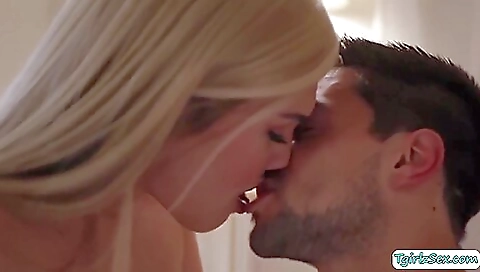 Sexy blonde shemale is getting fucked deep and ass