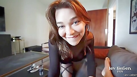 Brunette with big boobs 18+ fucks hard on a camera