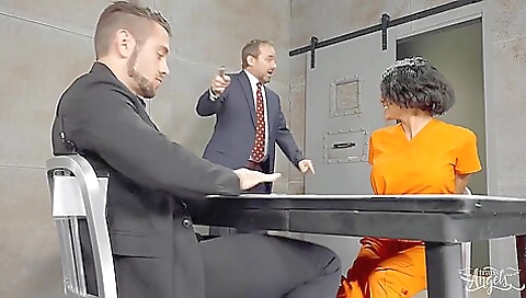 Brunette teen in uniform gets anal fucked by big cock