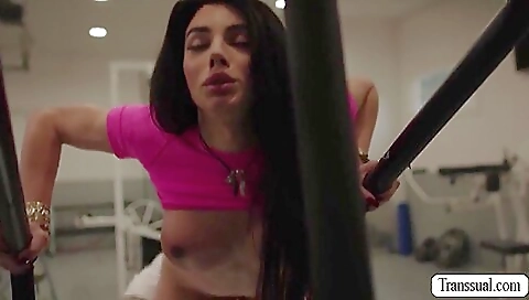 Big cock and anally humped girl gets drilled in the gym