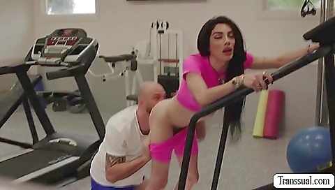 Gorgeous brunette babe fucked in the ass and mouth