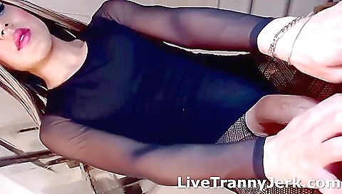 Sexy babe with a sexy outfit and a big cock in her pussy