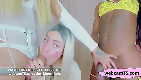 Threesome with a big black dick and a blonde pornstar